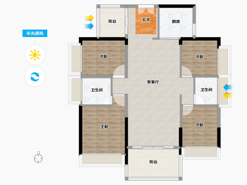 广东省-揭阳市-榕水湾-118.24-户型库-采光通风