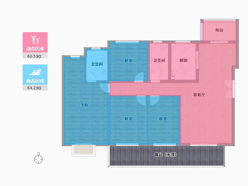 四川省-遂宁市-正黄·翡翠湾-127.70-户型库-动静分区