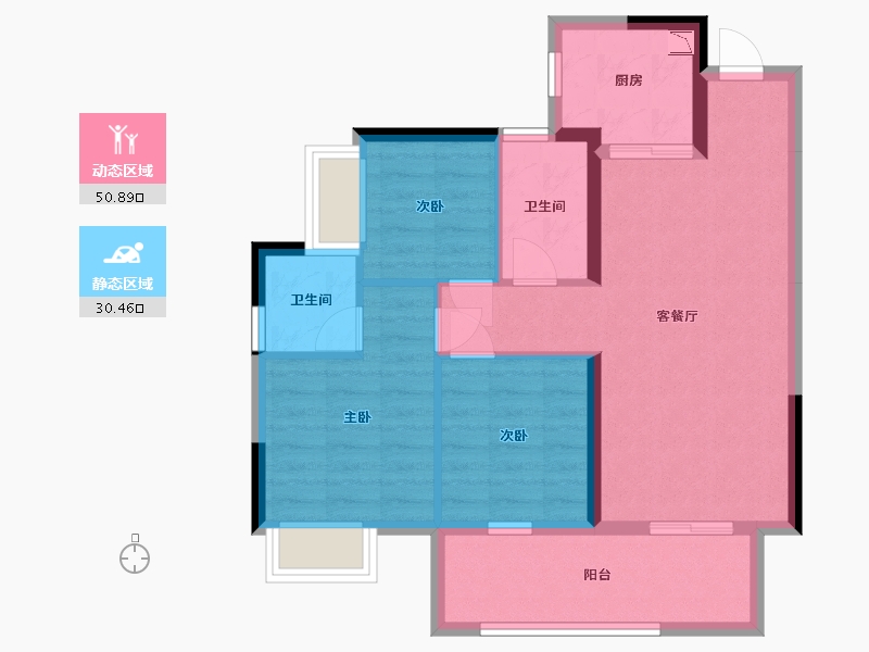 广西壮族自治区-南宁市-安吉大唐世家-72.12-户型库-动静分区