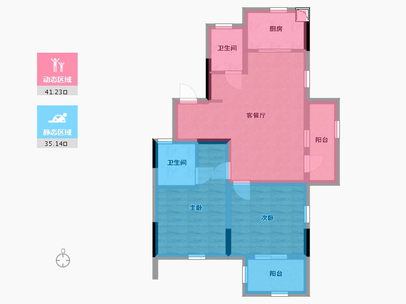 浙江省-宁波市-华侨城欢乐滨海-67.03-户型库-动静分区