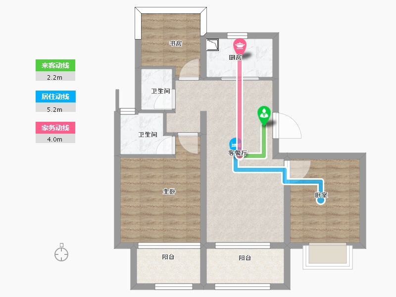 浙江省-杭州市-招商雍和府-71.26-户型库-动静线