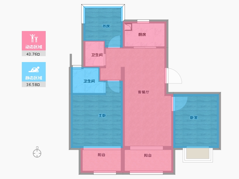 浙江省-杭州市-招商雍和府-71.26-户型库-动静分区