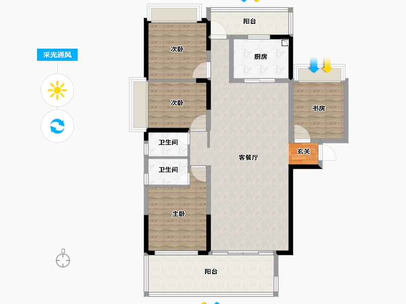 广东省-揭阳市-榕水湾-135.75-户型库-采光通风