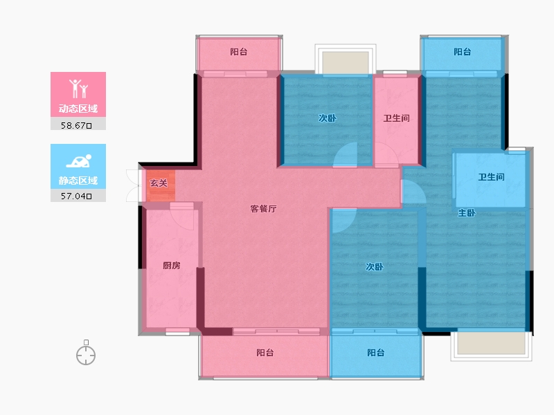 广西壮族自治区-南宁市-交投地产和顺园-105.26-户型库-动静分区