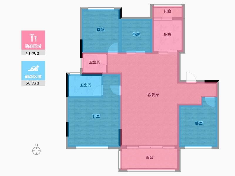 四川省-绵阳市-领地·国际社区-99.79-户型库-动静分区