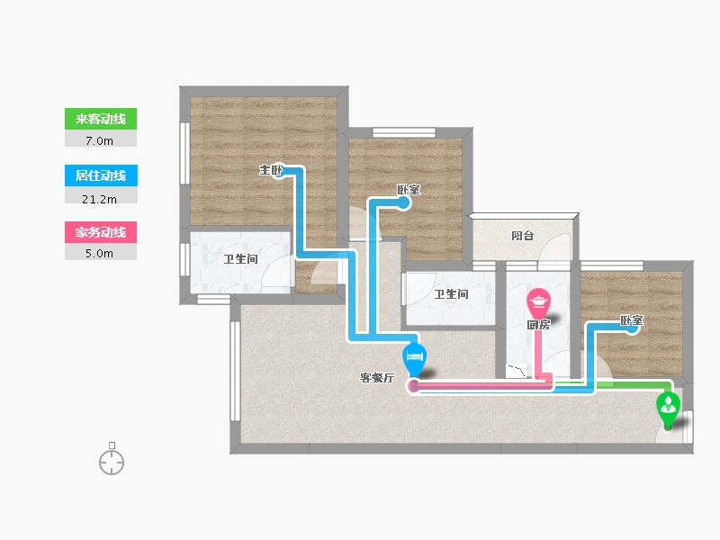 四川省-南充市-远达江山美墅-67.80-户型库-动静线