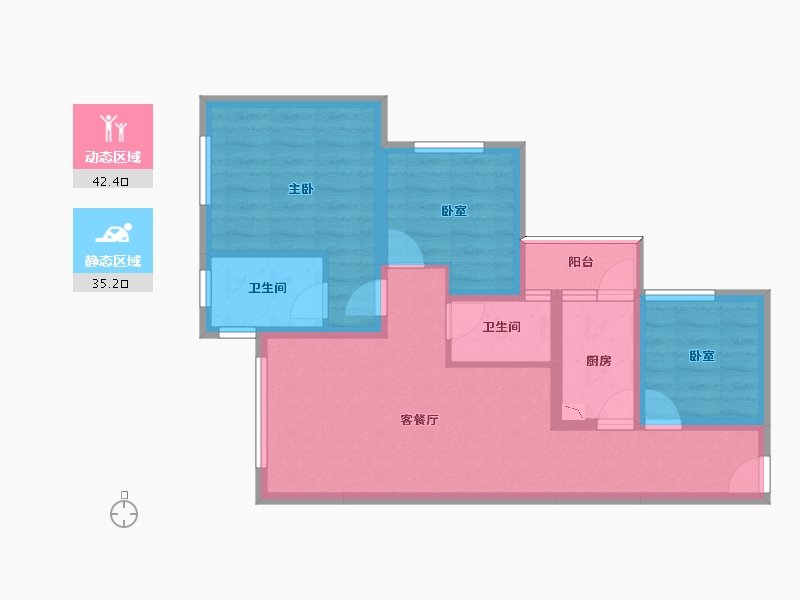 四川省-南充市-远达江山美墅-67.80-户型库-动静分区