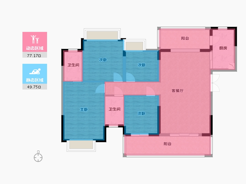 四川省-内江市-邦泰国宾上院-114.92-户型库-动静分区