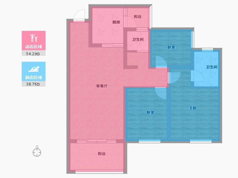 四川省-南充市-远达江山美墅-82.10-户型库-动静分区