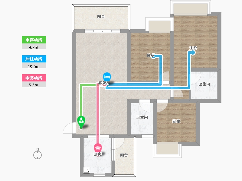 四川省-南充市-芸凌龙桥金岸-82.78-户型库-动静线