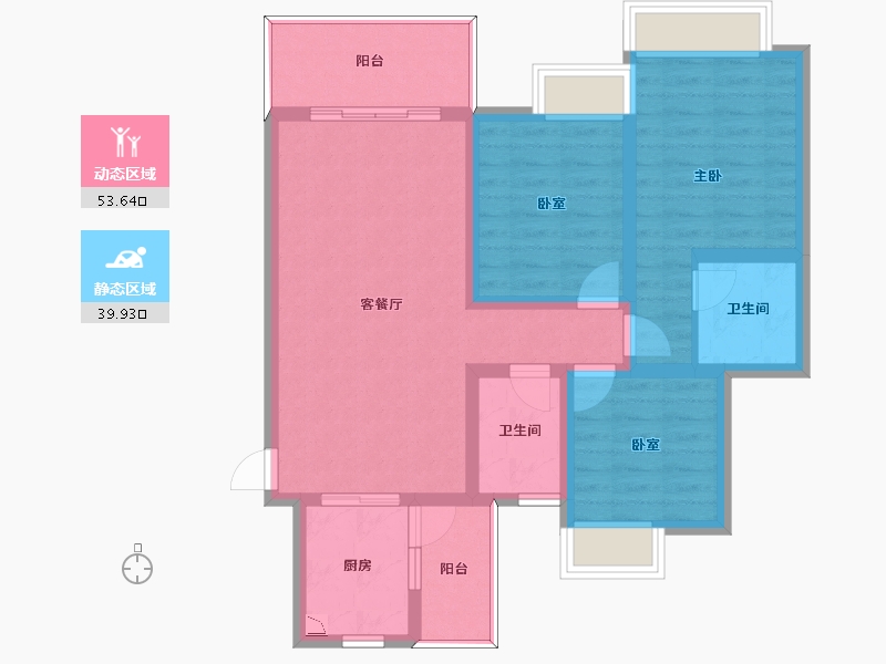 四川省-南充市-芸凌龙桥金岸-82.78-户型库-动静分区