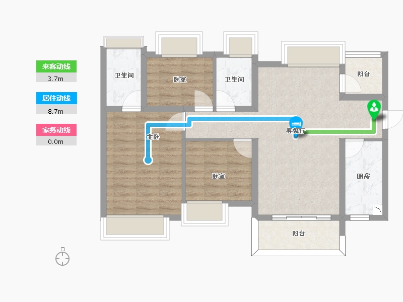 四川省-南充市-中南尚景阅住宅-74.94-户型库-动静线