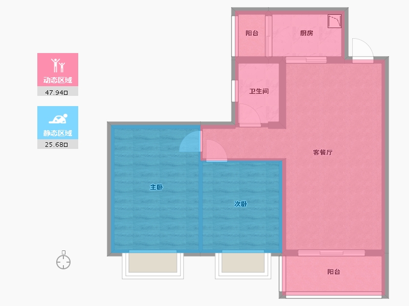 广西壮族自治区-钦州市-巨龙如意城-65.70-户型库-动静分区