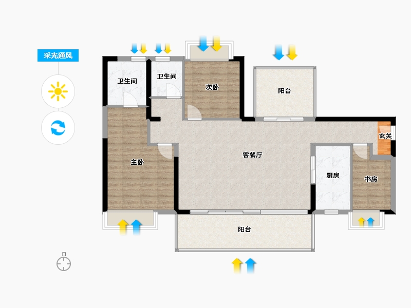 广西壮族自治区-南宁市-交投地产阳光100阿尔勒-119.25-户型库-采光通风