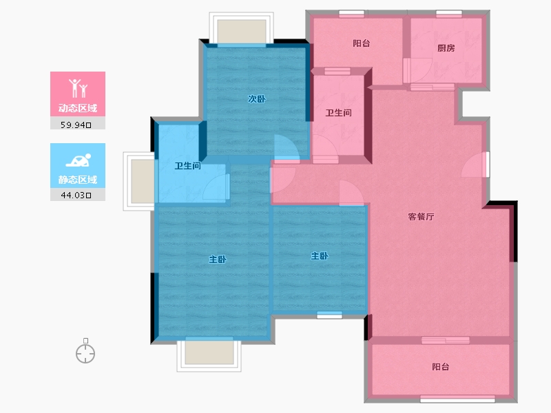 广西壮族自治区-北海市-安和海尚公馆-92.95-户型库-动静分区