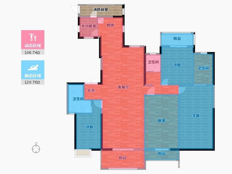 广西壮族自治区-南宁市-交投地产和顺园-216.77-户型库-动静分区