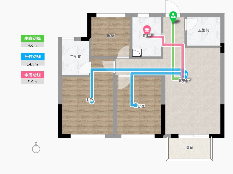 浙江省-杭州市-景瑞御华府-70.00-户型库-动静线