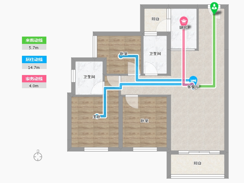 四川省-南充市-金科集美嘉悦-73.16-户型库-动静线