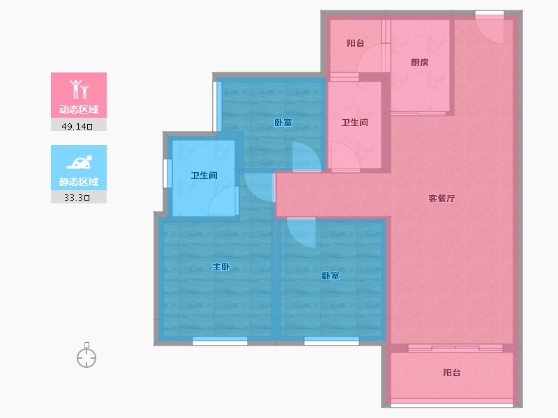 四川省-南充市-金科集美嘉悦-73.16-户型库-动静分区