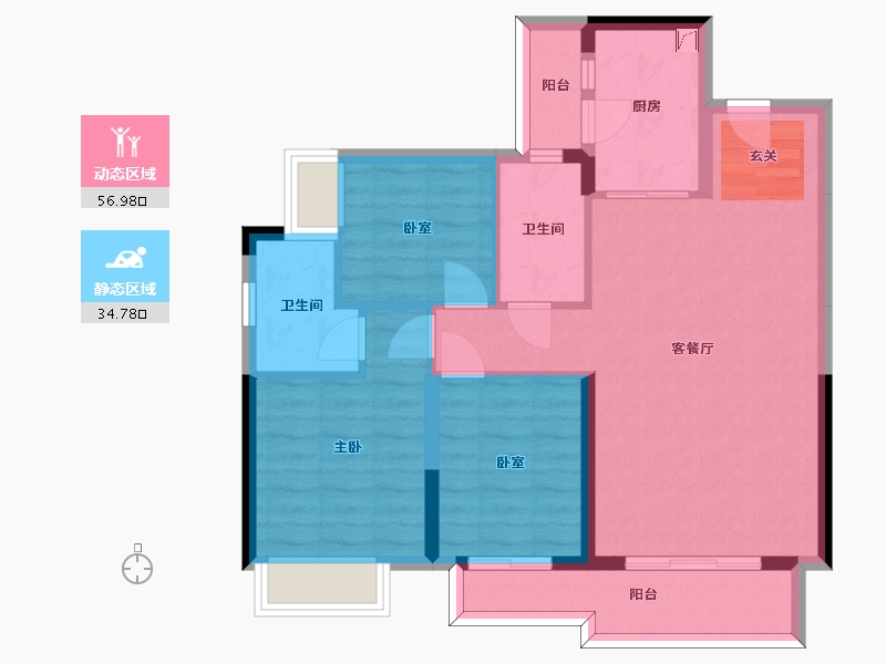 四川省-泸州市-碧桂园生态城-81.87-户型库-动静分区