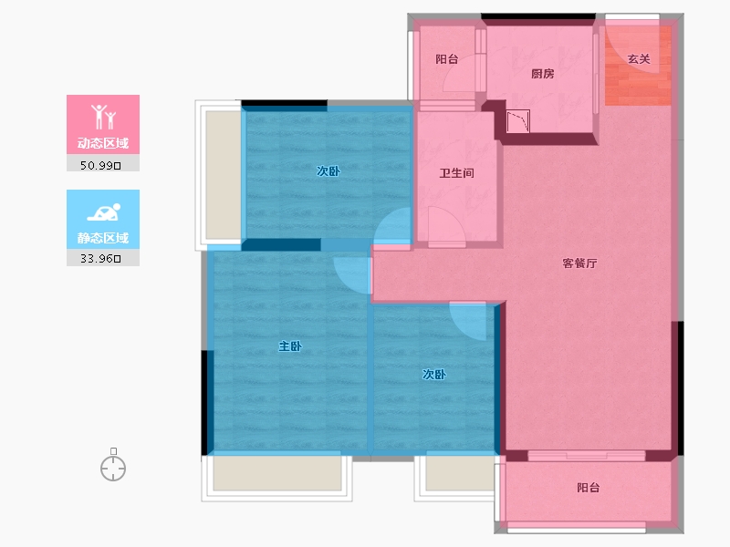 广东省-揭阳市-雅居乐天成东玺-75.89-户型库-动静分区