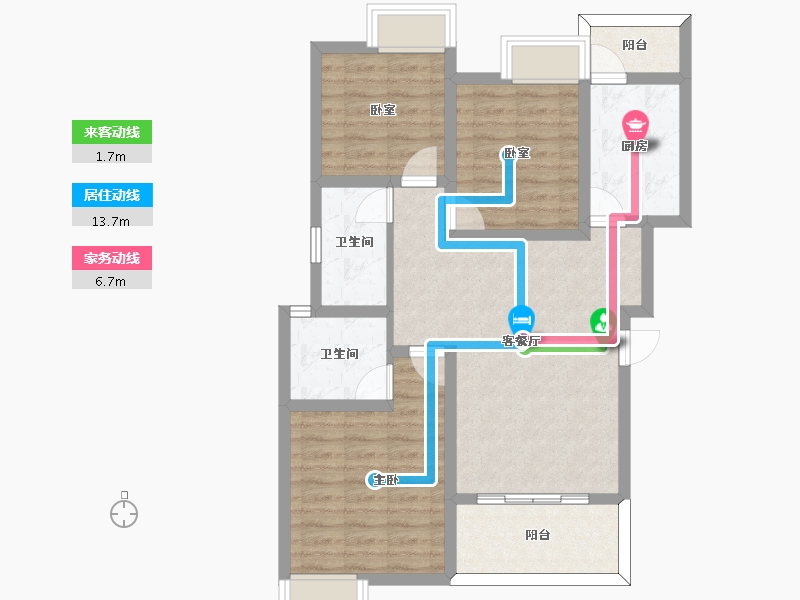 四川省-南充市-芸凌龙桥金岸-80.89-户型库-动静线