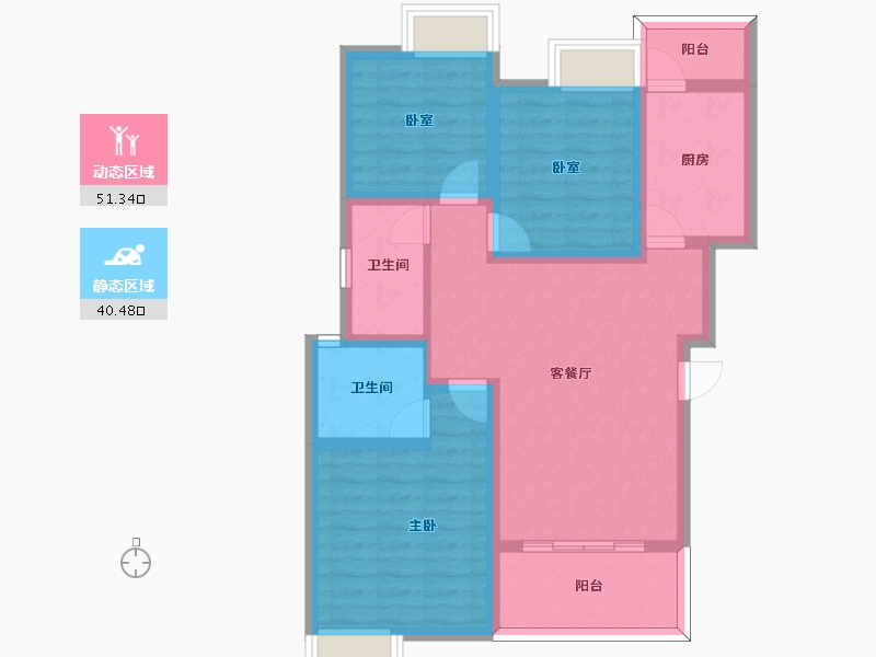 四川省-南充市-芸凌龙桥金岸-80.89-户型库-动静分区