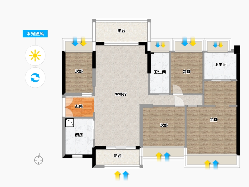 广东省-中山市-时代云来-109.97-户型库-采光通风