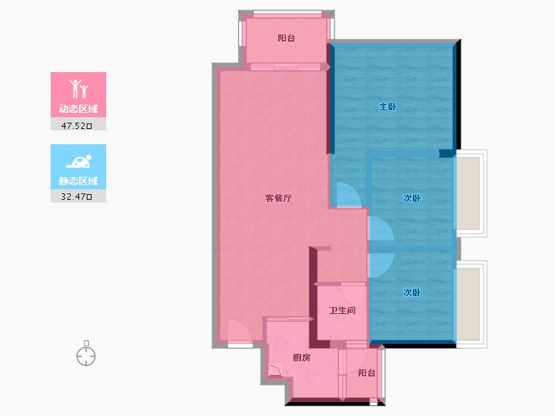 广西壮族自治区-南宁市-中房翡翠时光-71.35-户型库-动静分区