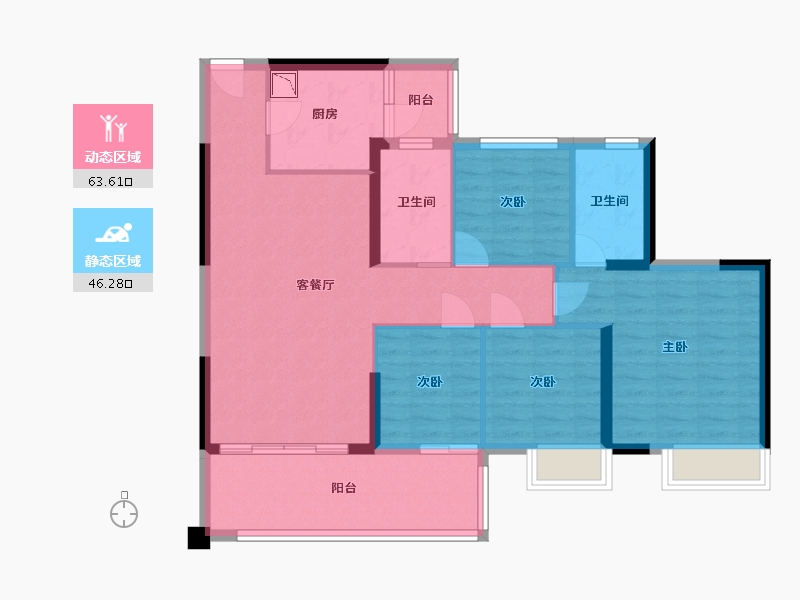 广东省-中山市-怡景湾-98.87-户型库-动静分区