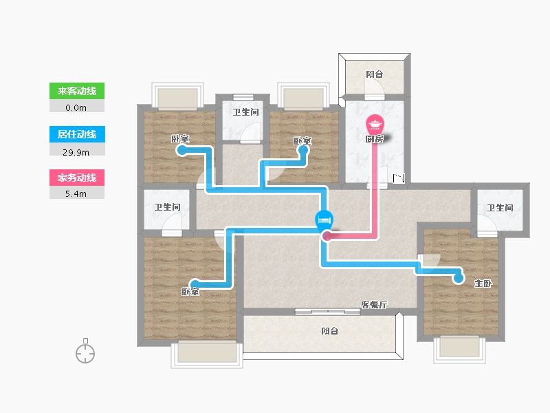 四川省-泸州市-佳乐世纪城蓝博湾-107.46-户型库-动静线