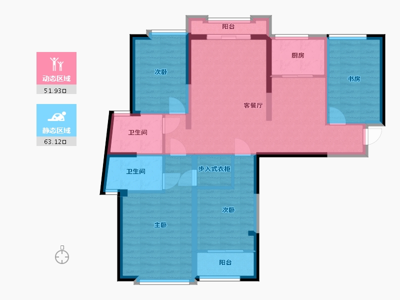 福建省-福州市-群升江山城-102.33-户型库-动静分区