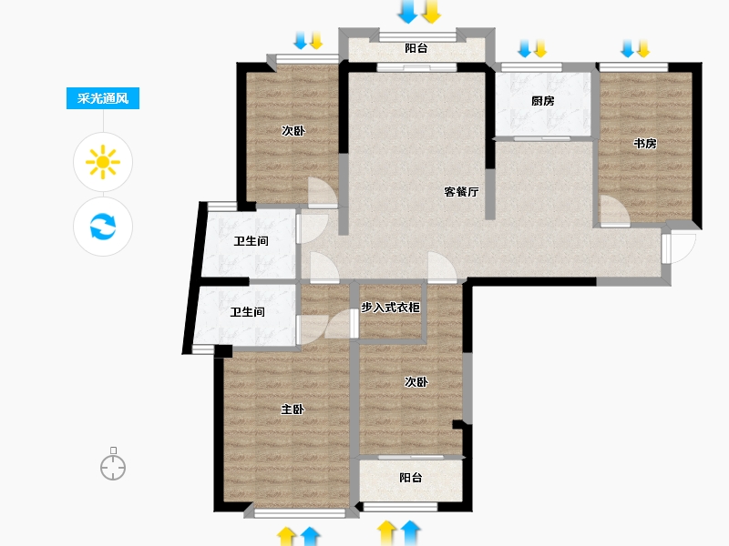 福建省-福州市-群升江山城-102.33-户型库-采光通风