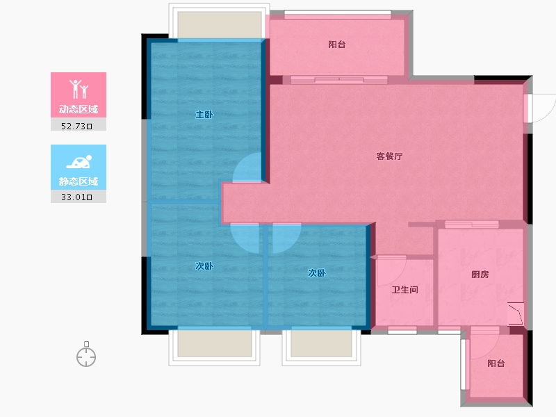 四川省-德阳市-恒大翡翠湾-76.91-户型库-动静分区