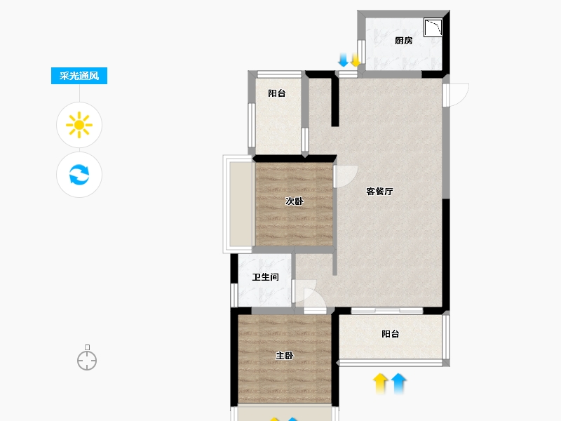 广东省-中山市-卓越海畔山-68.00-户型库-采光通风