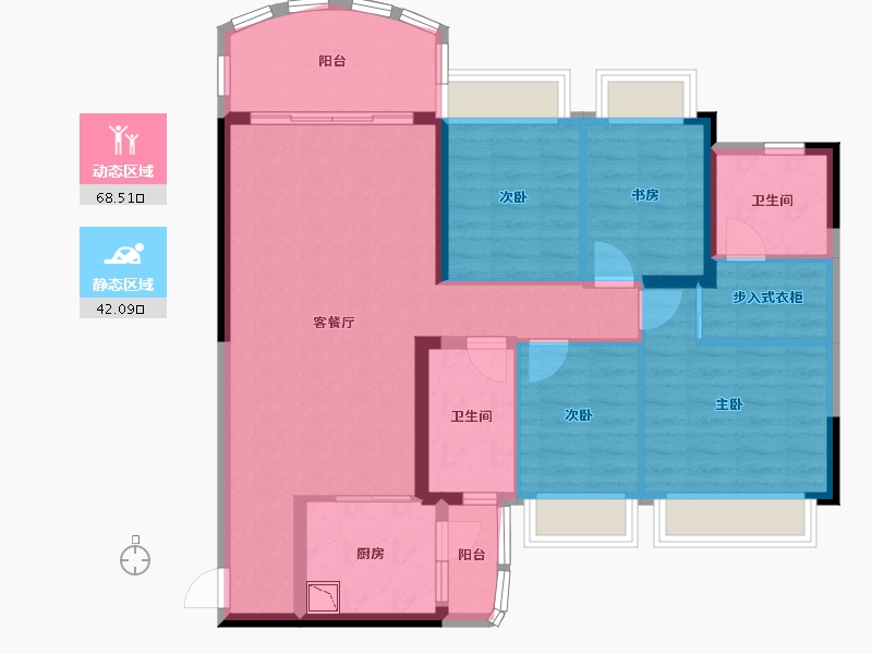 四川省-德阳市-恒大翡翠湾-98.95-户型库-动静分区