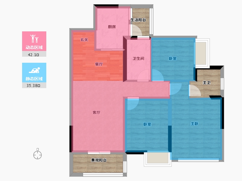 四川省-绵阳市-置信丽都花园城-79.33-户型库-动静分区