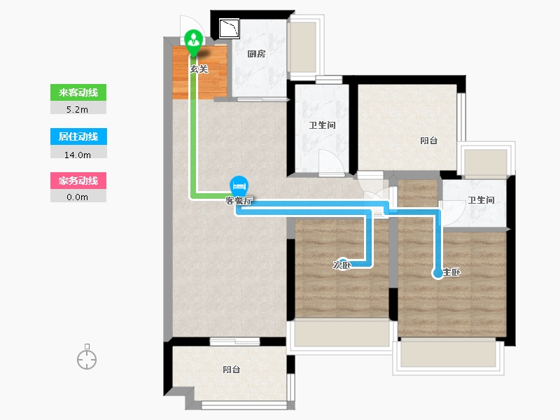 广东省-中山市-远洋繁花里-71.00-户型库-动静线