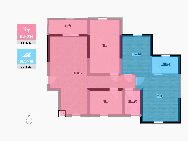 广西壮族自治区-北海市-观海一品三期-83.35-户型库-动静分区