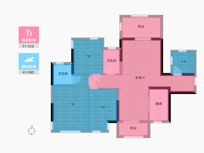 广西壮族自治区-南宁市-南宁彰泰郡-89.74-户型库-动静分区