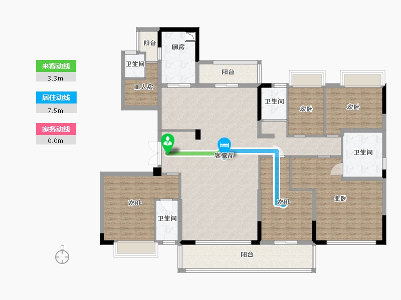 四川省-内江市-碧桂园·铂悦府-182.59-户型库-动静线