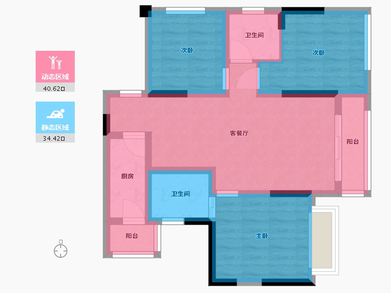 四川省-内江市-阳光天麓-65.27-户型库-动静分区