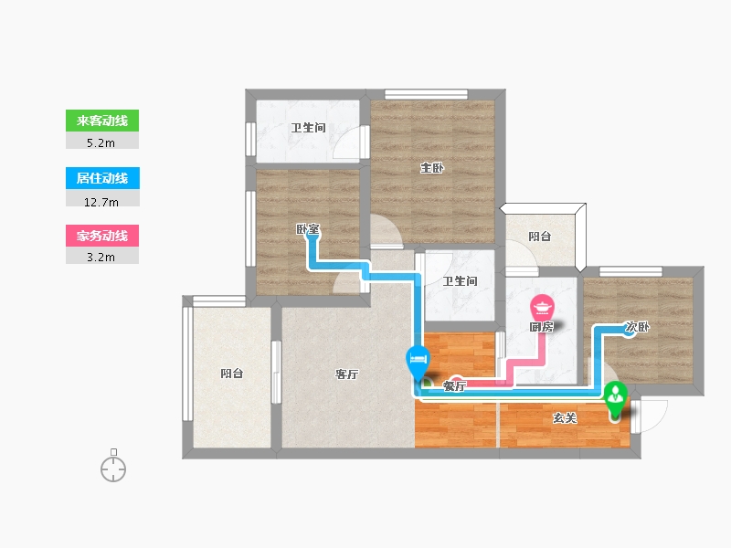 四川省-南充市-西充阳光公园学府-66.84-户型库-动静线