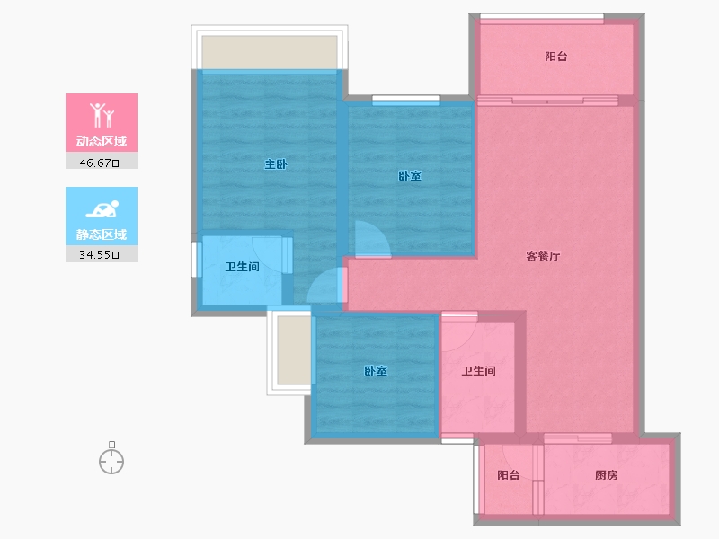 四川省-南充市-鸿华御府-71.83-户型库-动静分区