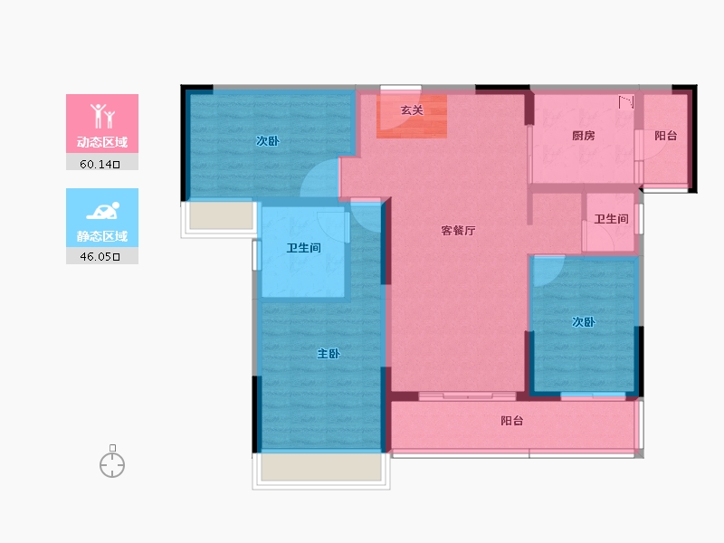 广东省-揭阳市-雅居乐天成东玺-94.77-户型库-动静分区