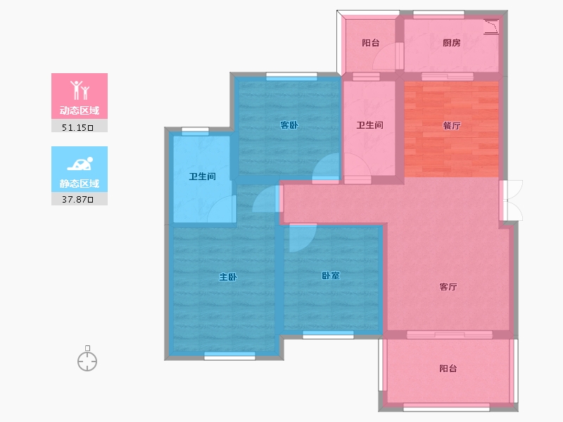 四川省-南充市-西充阳光公园学府-78.57-户型库-动静分区