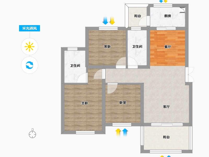 四川省-南充市-西充阳光公园学府-78.57-户型库-采光通风