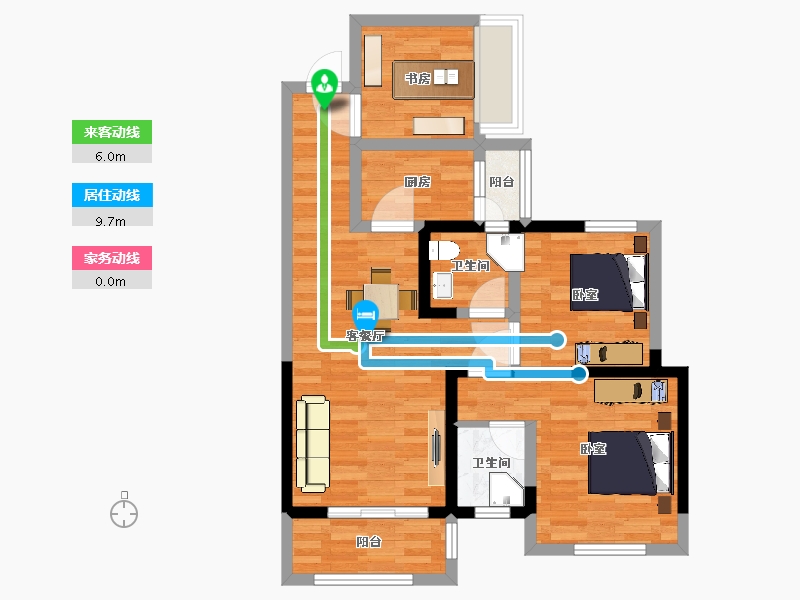 四川省-攀枝花市-阳光·溪山春晓-70.66-户型库-动静线