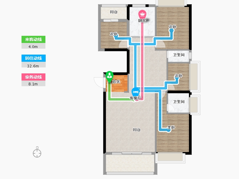 广东省-揭阳市-玉溪华庭-118.32-户型库-动静线