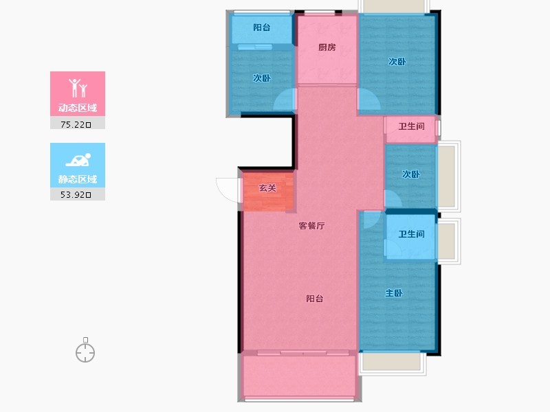 广东省-揭阳市-玉溪华庭-118.32-户型库-动静分区